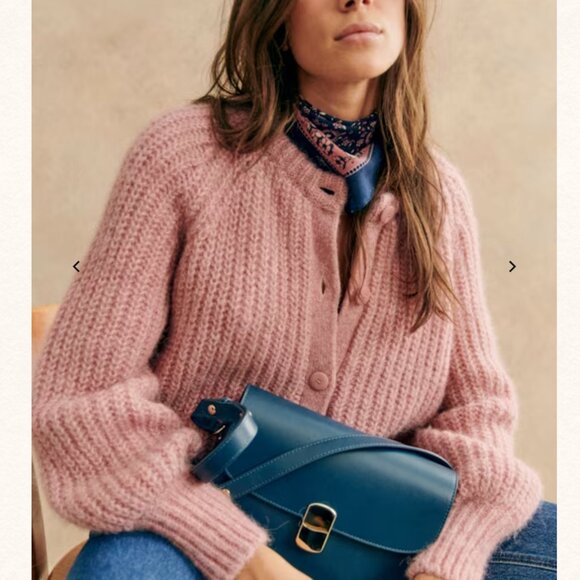 Sezane Emile Pink Cardigan Sweater - Picture 1 of 9